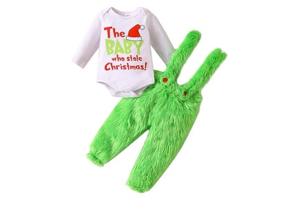 Baby Grinch-Inspired Christmas Outfit - 4 Sizes!