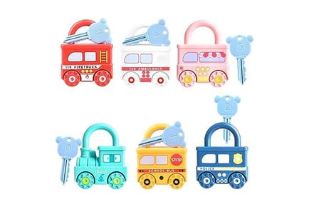 6 Pcs Lock and Key Toy Train Set For Kids