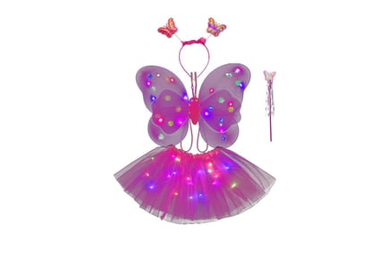Girl's Luminous Princess Skirt and Wings Set