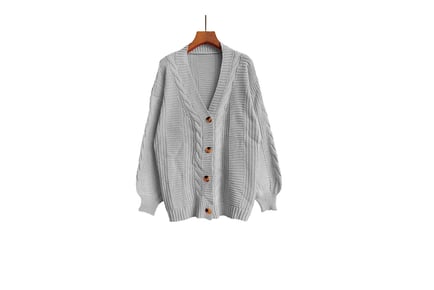 Women's Oversized Casual Loose-Fit Knit Cardigan - 5 Colour