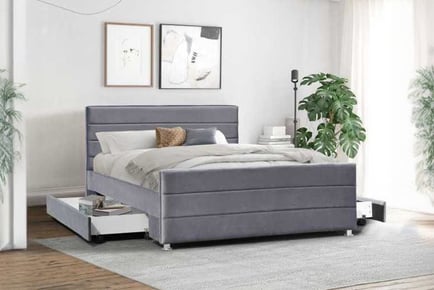 Plush Velvet Roma Bed with Storage