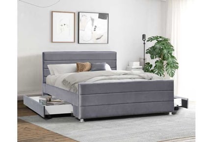 Plush Velvet Roma Bed with Storage