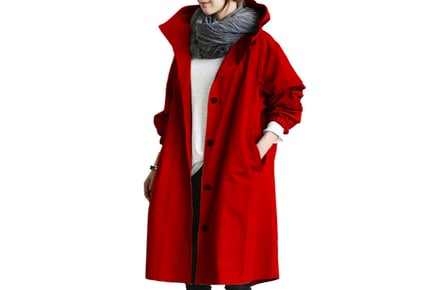 Women's Lightweight Hooded Raincoat - 8 Sizes & 9 Colours!