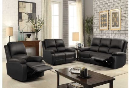 Faux Leather Recliner Sofa Set