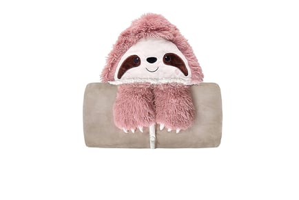 Sloth Sherpa-Lined Hooded Cloak Blanket!