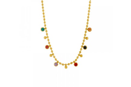 Gold-Plated Crystal Necklace