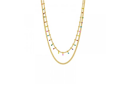 Gold Fusion Adjustable Multi Coloured Festive Necklace