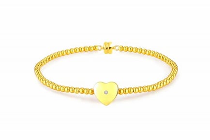 Natural Diamond Gold Plated Magnetic Clasp Bracelet