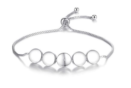 Adjustable Natural Diamond Bracelet with White Gold Plating