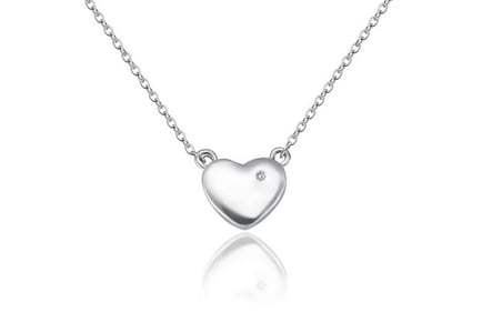 White Gold Plated Heart Shaped Natural Diamond Pendant