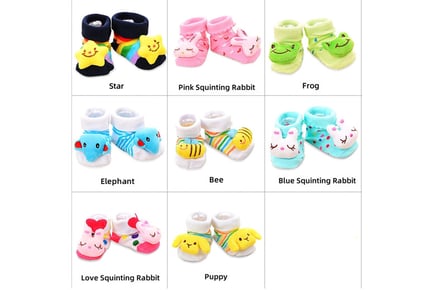 Non-Slip Cute Baby Socks - 2 Sizes & 8 Designs!