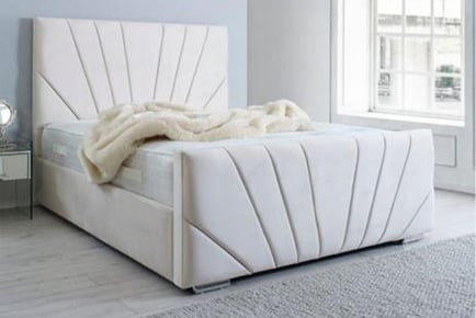 Sunrise Linear Upholstered Bed - All Sizes - Mattress Options