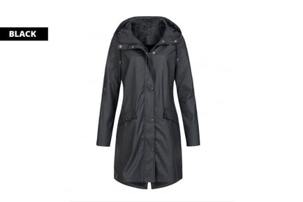 Waterproof hooded raincoat, UK Size 8, Yellow