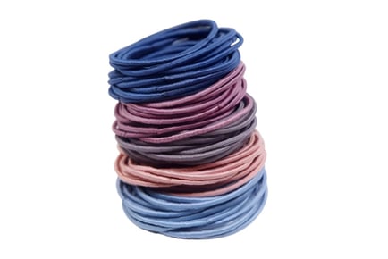 100 Elasticated Hair Bands - 5 Colours