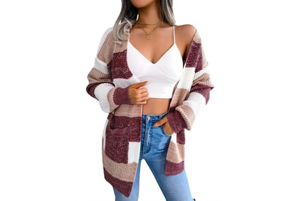 Open Front Long Knit Cardigan for Women in Three Colours