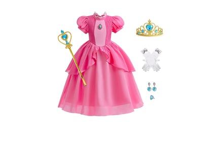 Kid's Princess Peach Inspired Fancy Dress Costume - 2 Colours!