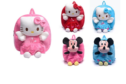 Kids Plush Cartoon Cat or Mouse Backpack - 3 Colours