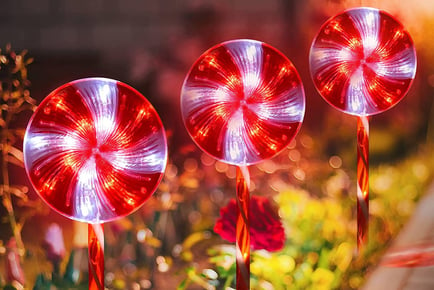 Christmas Candy Lollipop Solar Stake Lights - 2 Options!
