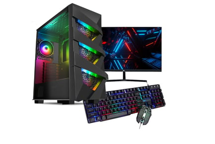 NeonZilla i7 3770 gaming PC with monitor, keyboard and mouse bundle, 24" Monitor Bundle