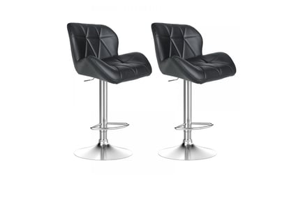 Set of 2 Contemporary Swivel Bar Chairs in 2 Colours