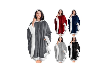 Women's Soft Plush Hooded Wearable Blanket - 5 Colours!