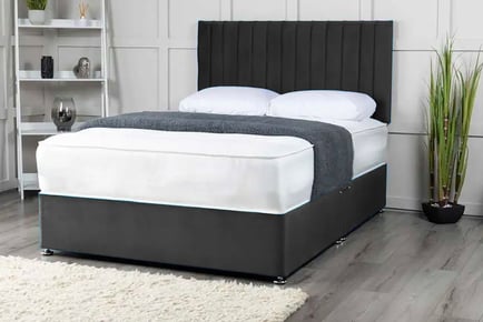 Dark Grey Olly Divan Bed Set and Mattress - Storage Options