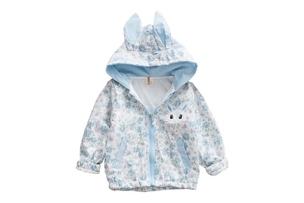 Kids Hooded Floral Bunny Jacket - Pink, Blue & Yellow!