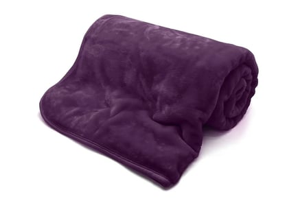 Fleece Faux Fur Mink Throw Blanket - 3 Sizes & 12 Colours!