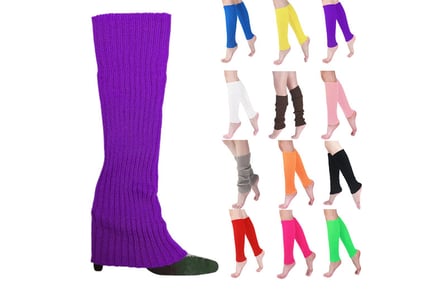 Knitted Leg Warmer Set in 12 Bright Candy Colours