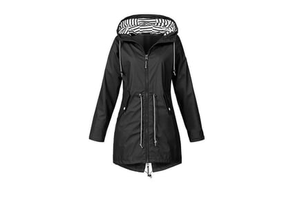 Women's Long Raincoat Jacket - 6 UK Sizes & 6 Colours