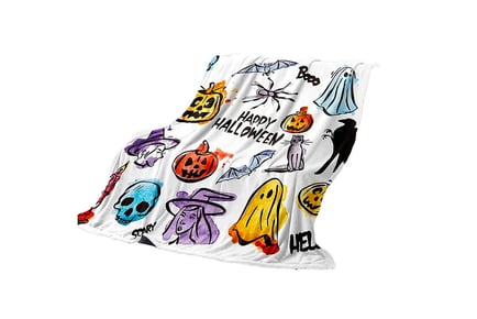 Halloween Themed Flannel Throw Blanket in Four Size Options
