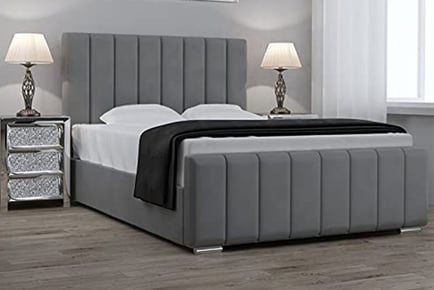 Luxury Linear Panel Upholstered Bed with All Size & Mattress Options