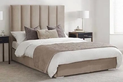 Contemporary Sierra Panel Upholstered Bed with Mattress Options