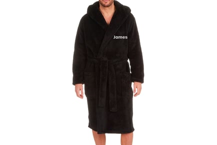 Hooded Fluffy Robe in 2 Colours with Personalisation Option