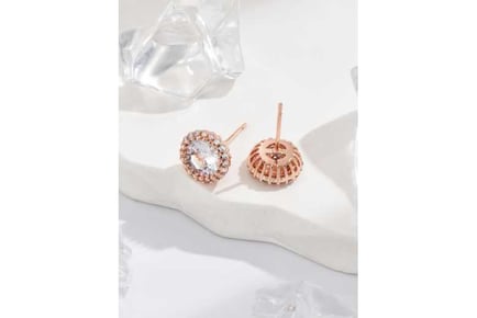 Clear Crystal Round Stud Earrings