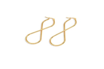 Women Gold Tone Infinity Hoop Earrings