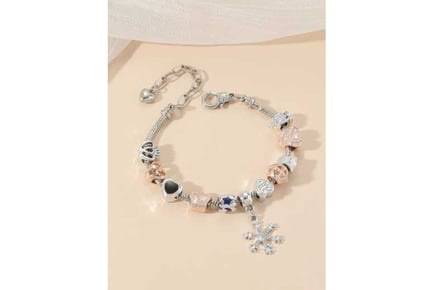 Women Snowflake Drop and Beads Bracelet