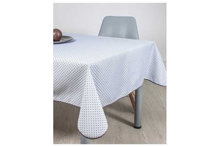 Stain Resistant Tablecloth White Waves