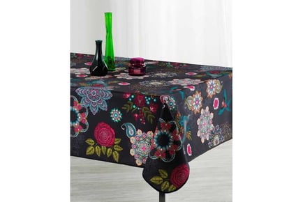Stain Resistant Tablecloth Happy Flowers