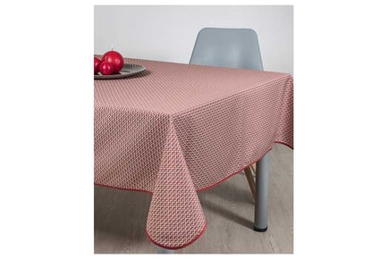Stain Resistant Tablecloth Red Waves