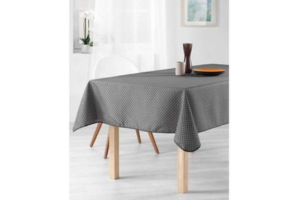 Stain Resistant Tablecloth Grey Waves