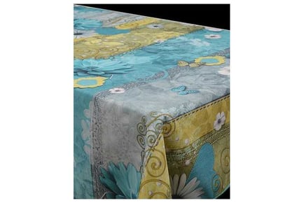 Stain Resistant Tablecloth Turquoise
