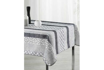 Stain Resistant Tablecloth Grey Geometry