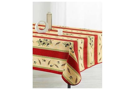 Stain Resistant Tablecloth Wheat Yellow