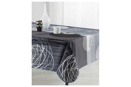 Stain Resistant Tablecloth Grey Eclipse