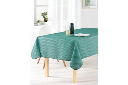 Stain Resistant Tablecloth Green Roman