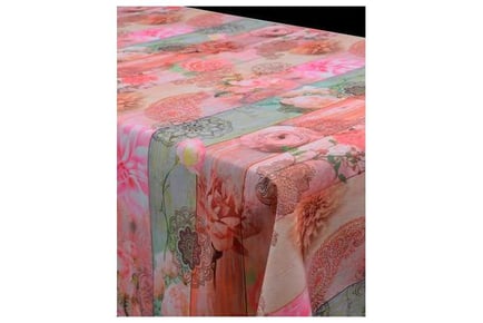 Stain Resistant Tablecloth Pink Roses