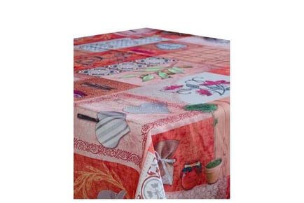 Stain Resistant Tablecloth Fleur Orange