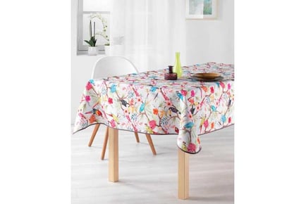 Stain Resistant Tablecloth Parrots Multi