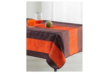 Stain Resistant Tablecloth Orange Garden